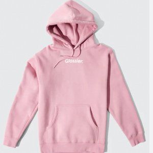 glossier hoodie pink